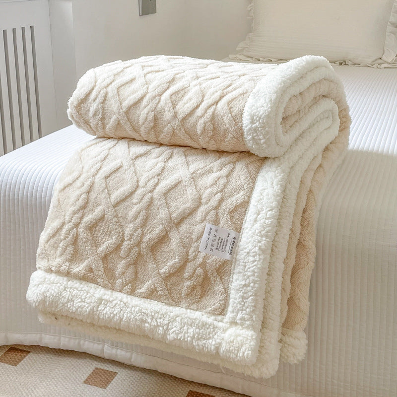 Double-Layer Polar Blanket (Autumn/Winter) – Thick Warm Soft Fleece for Office Naps, Sofa Beds