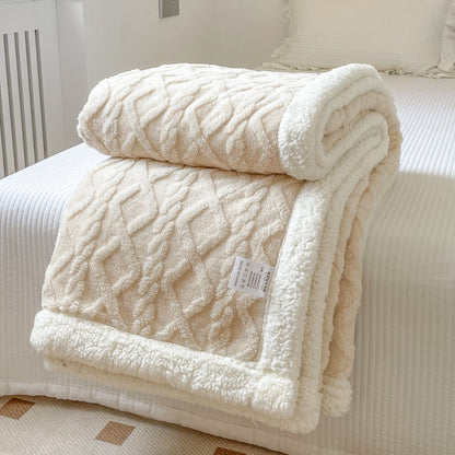 Double-Layer Polar Blanket (Autumn/Winter) – Thick Warm Soft Fleece for Office Naps, Sofa Beds