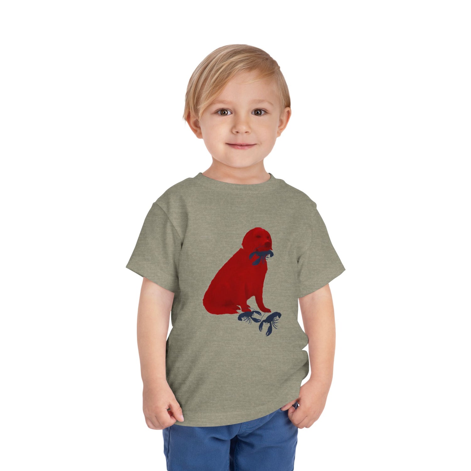 Red White and Blue Patriotic Golden Retriever, Trendy Tee, Toddler Tee, Cute Kids Shirt, Fun Animal Tee, Toddler Gift, Summer Playwear, Red White Blue Kids T-Shirt