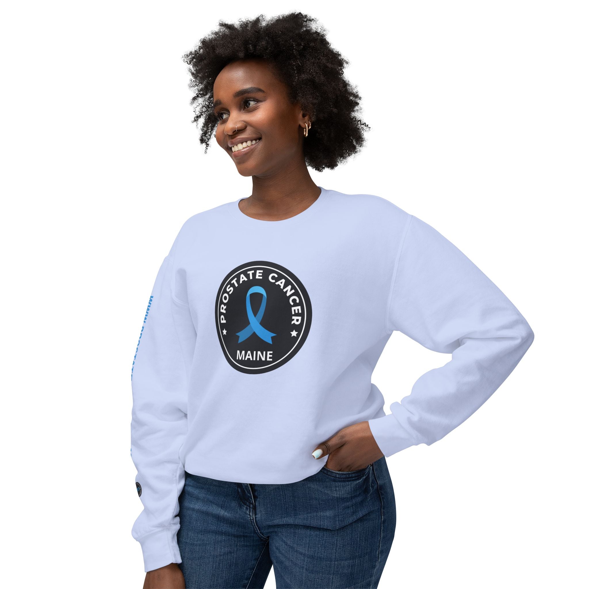 Prostate Cancer Maine Gender Neutral Lightweight Crewneck Sweatshirt