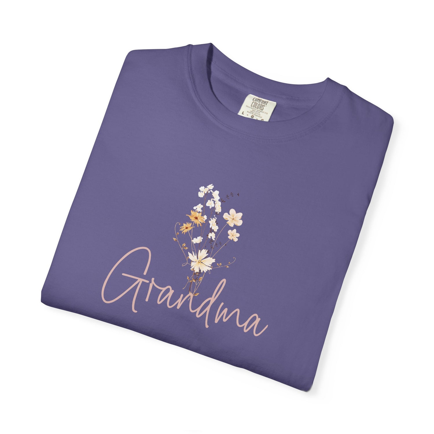 Flower Grandma Unisex Garment-Dyed T-Shirt, Gift for Grandma, Floral Tee, Mother&