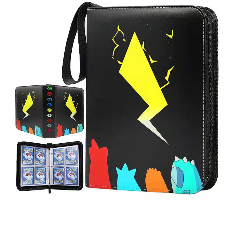 Pokémon Card Book Four Grid Pu Zipper Card Book Game Card Collection Bag Pokémon Card Book