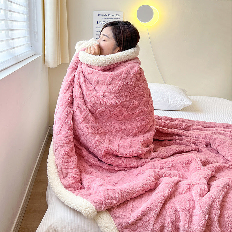 Double-Layer Polar Blanket (Autumn/Winter) – Thick Warm Soft Fleece for Office Naps, Sofa Beds