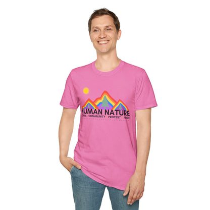 Human Nature Pride T-Shirt, Unisex Rainbow Tee, LGBTQ+ Apparel, Community Event Shirt, Gift for Equality Advocates