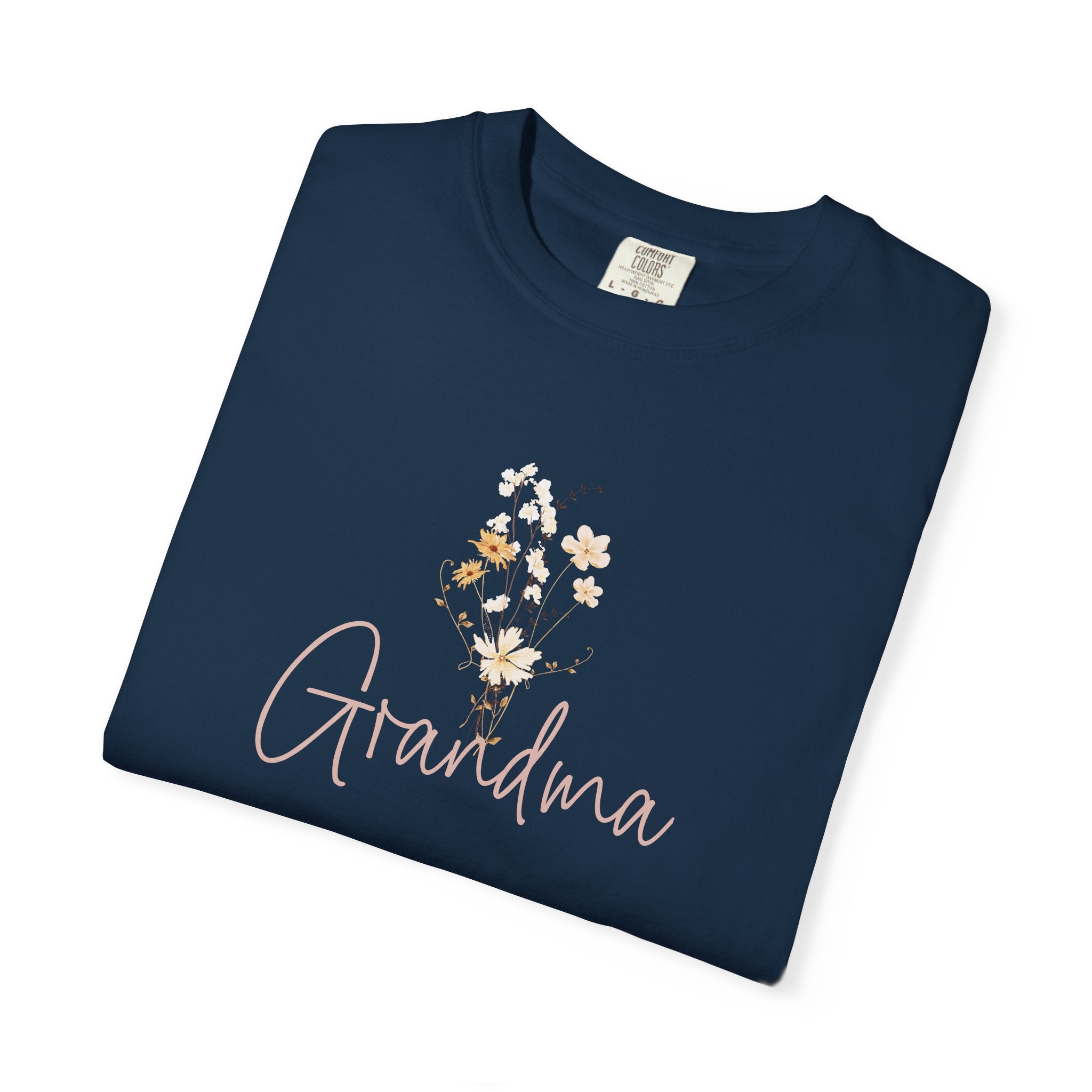 Flower Grandma Unisex Garment-Dyed T-Shirt, Gift for Grandma, Floral Tee, Mother&