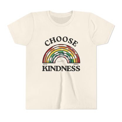 Choose Kindness Youth Short Sleeve Tee, Kids T-Shirt, Rainbow Tee, Positive Message Shirt, Gift for Motivational Attitude
