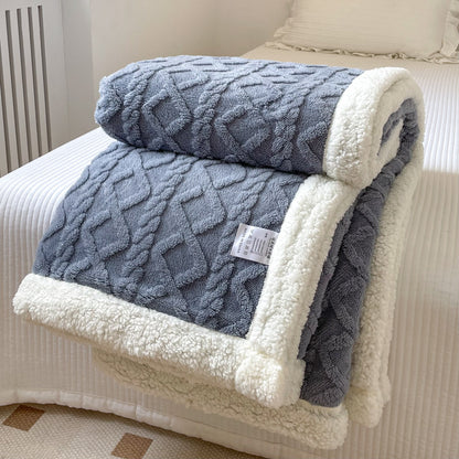 Double-Layer Polar Blanket (Autumn/Winter) – Thick Warm Soft Fleece for Office Naps, Sofa Beds