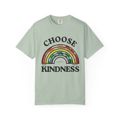 Choose Kindness Unisex Garment-Dyed T-Shirt | Positive Vibes, Casual Wear, Gift for Friends, Motivational Tee, Rainbow Design