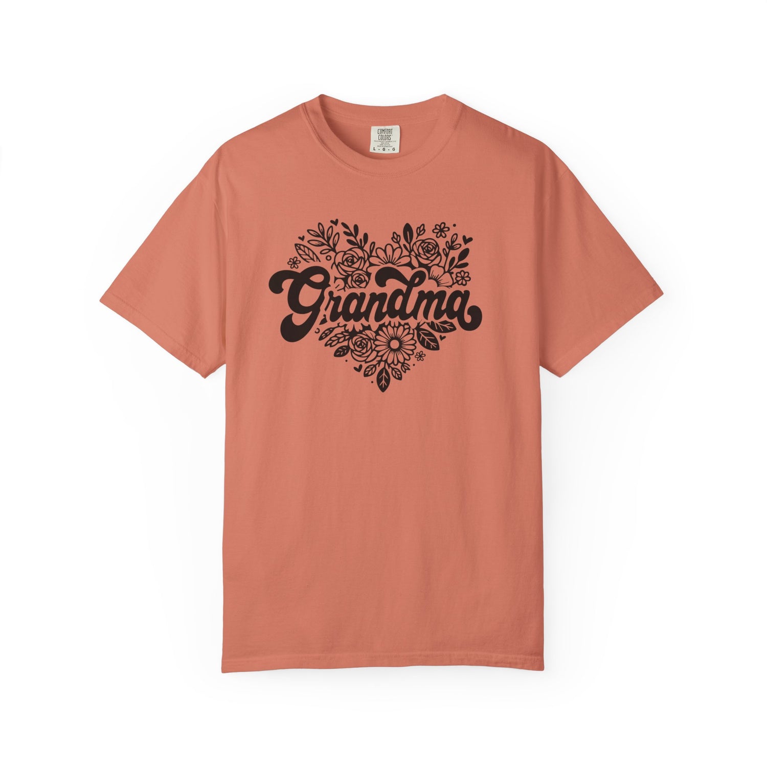Grandma Large Center Floral Heart T-Shirt, Gift for Grandma, Mother&