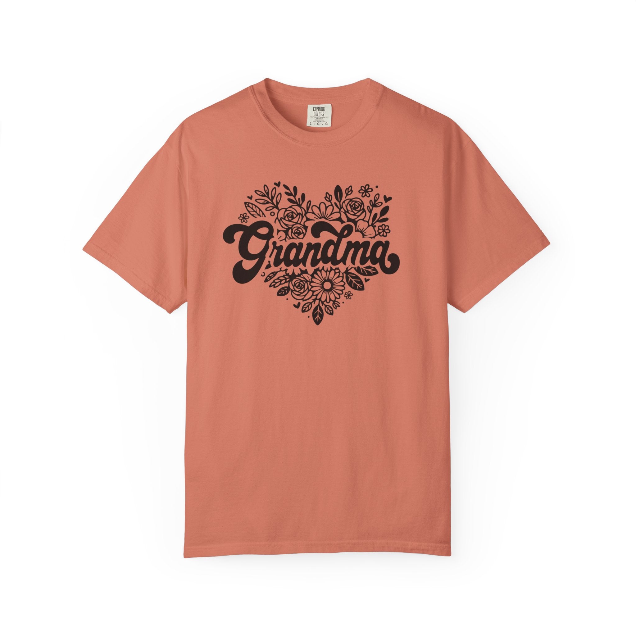 Grandma Large Center Floral Heart T-Shirt, Gift for Grandma, Mother&