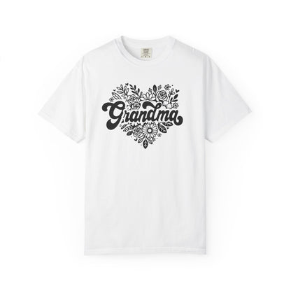 Grandma Large Center Floral Heart T-Shirt, Gift for Grandma, Mother&