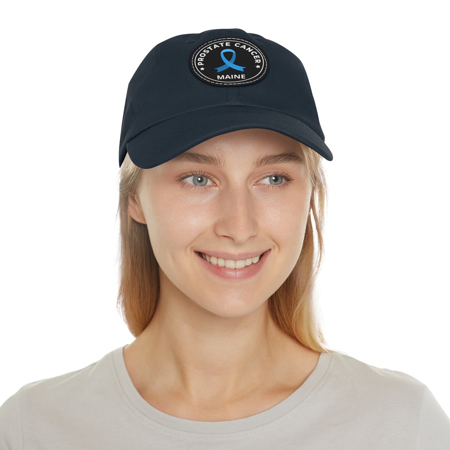 Prostate Cancer Maine Dad Hat with Leather Patch (Round)