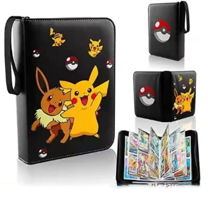 Pokémon Card Book Four Grid Pu Zipper Card Book Game Card Collection Bag Pokémon Card Book