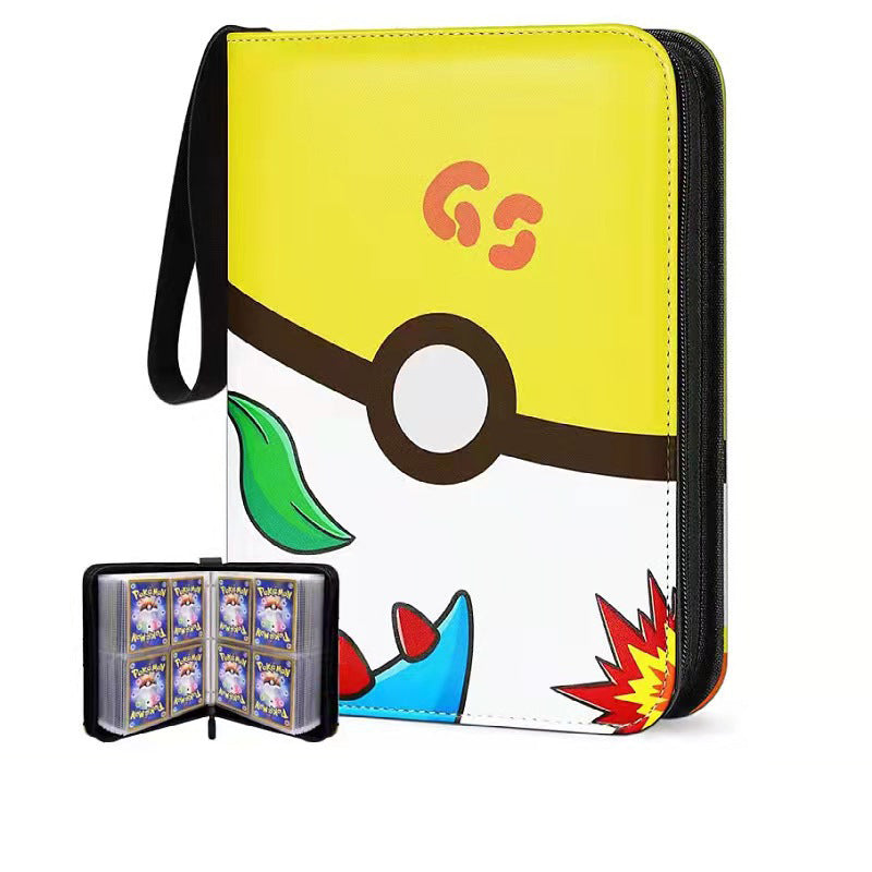 Pokémon Card Book Four Grid Pu Zipper Card Book Game Card Collection Bag Pokémon Card Book