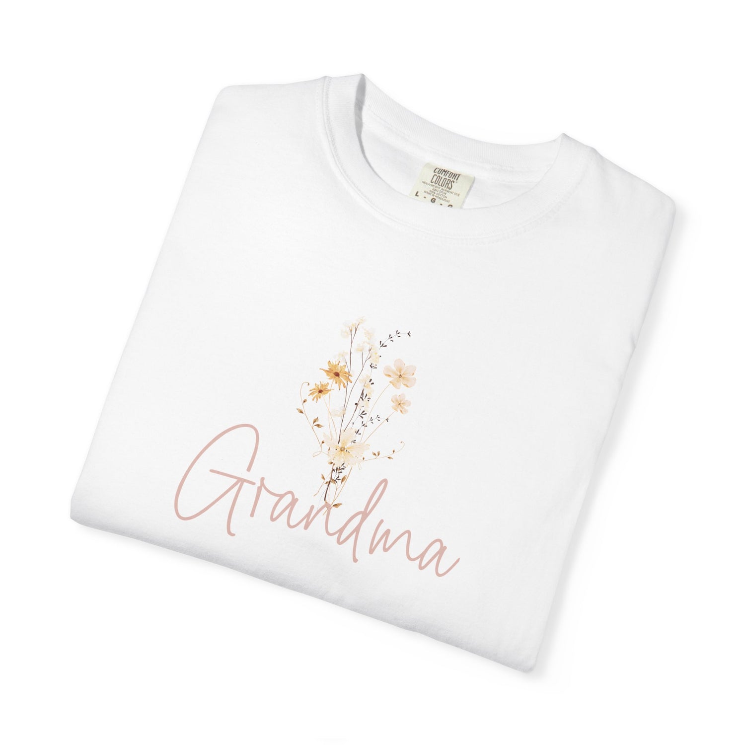 Flower Grandma Unisex Garment-Dyed T-Shirt, Gift for Grandma, Floral Tee, Mother&