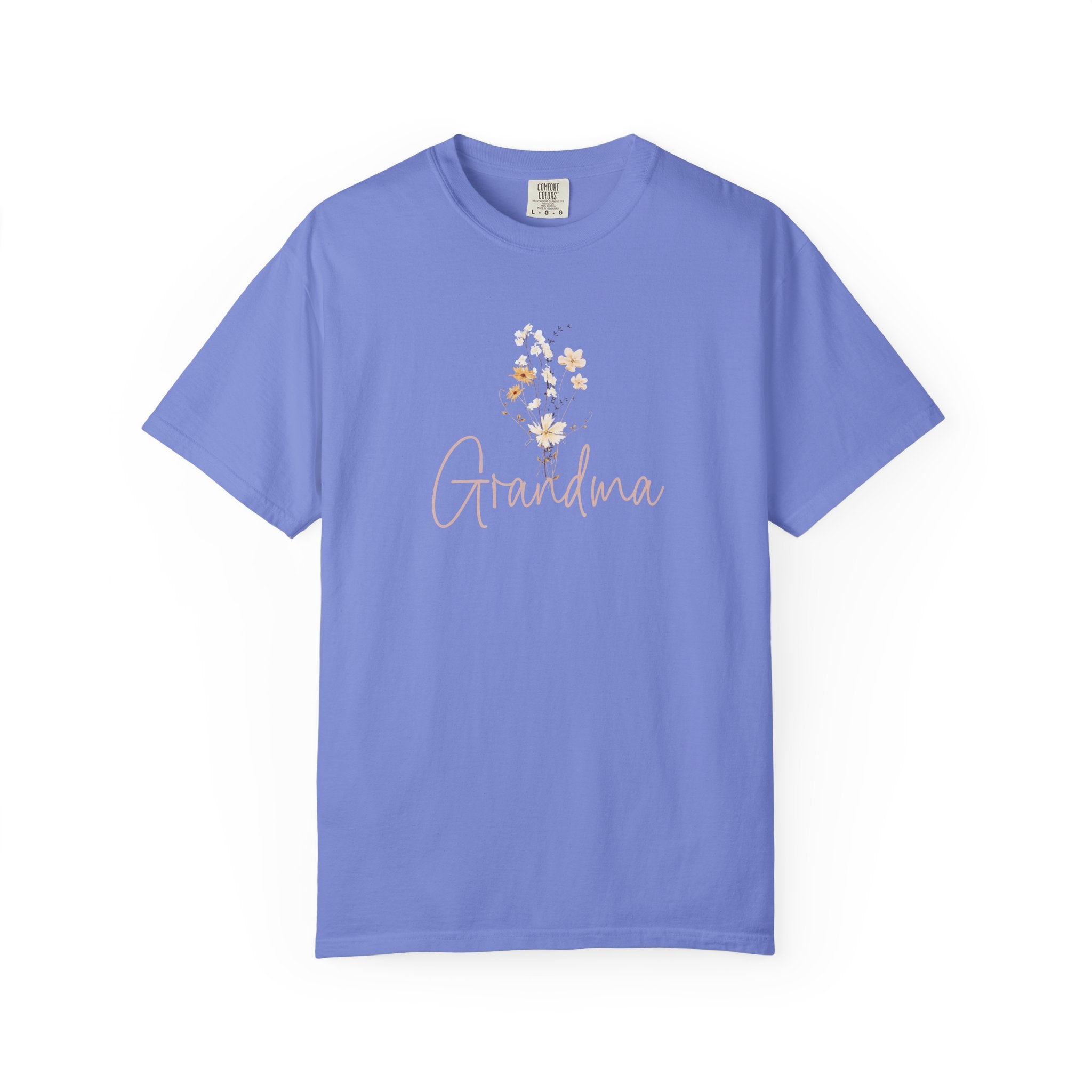 Flower Grandma Unisex Garment-Dyed T-Shirt, Gift for Grandma, Floral Tee, Mother&
