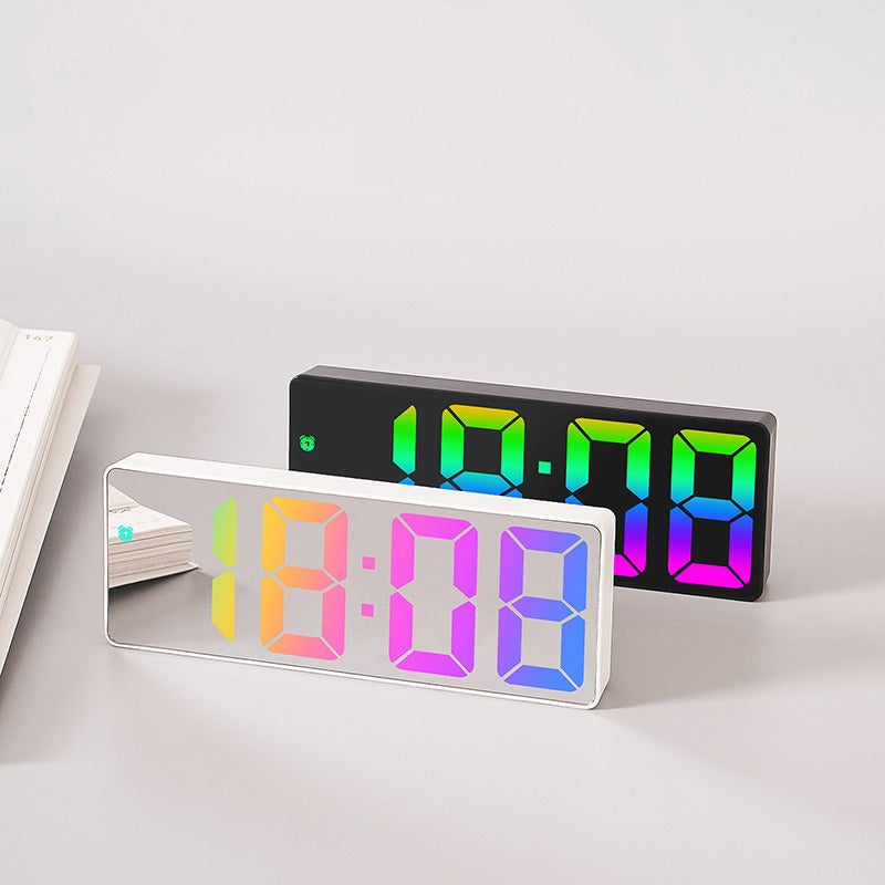 INS Personalized LED Large Character Electronic Clock Bedhead Alarm Clock Simple and Fashionable Colorful Large Screen