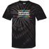 Black tie-dye tee with text &