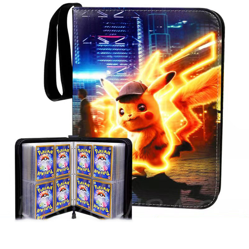 Pokémon Card Book Four Grid Pu Zipper Card Book Game Card Collection Bag Pokémon Card Book