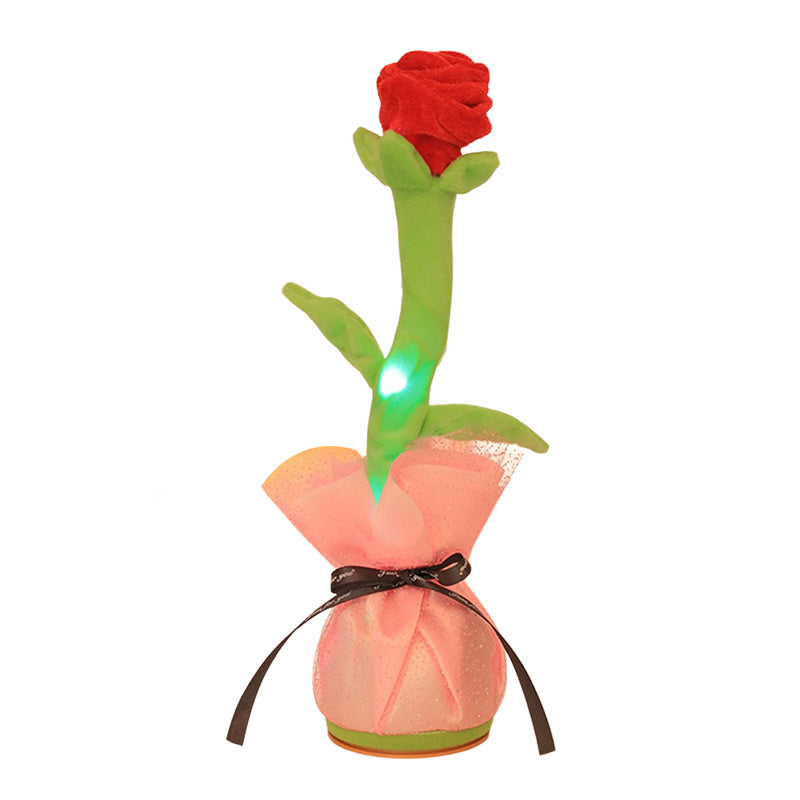 Can Sing And Dance Charging Simulation Rose Flower Plush Valentine&
