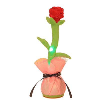 Can Sing And Dance Charging Simulation Rose Flower Plush Valentine&