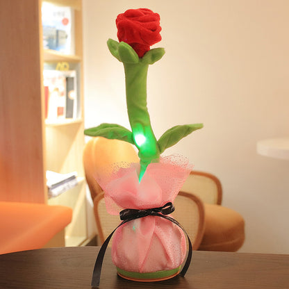Can Sing And Dance Charging Simulation Rose Flower Plush Valentine&