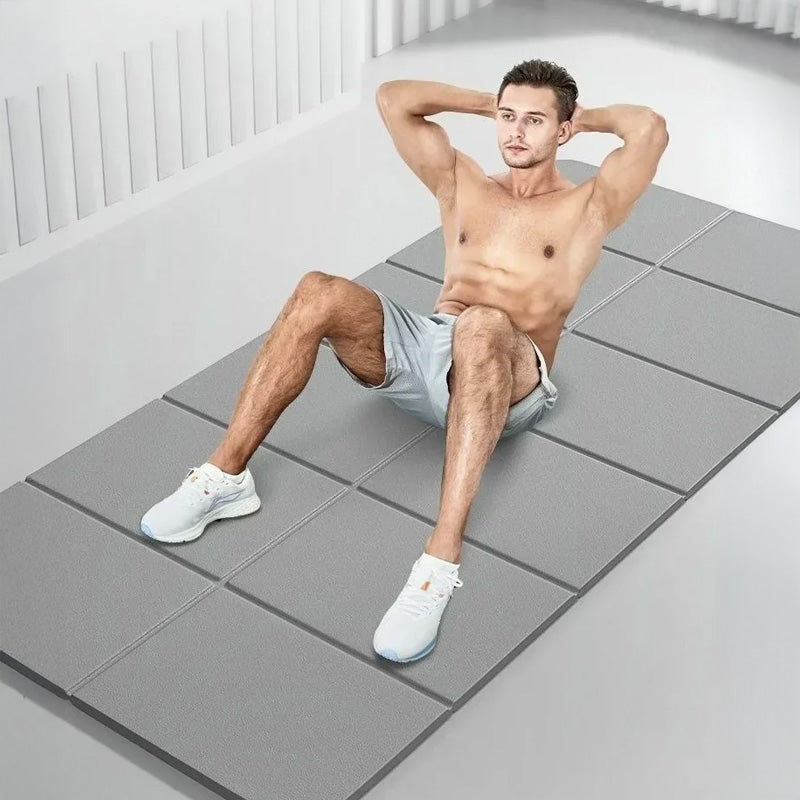 Foldable eco-friendly TPE yoga mat: double-sided, non-slip, for travel, exercise, Pilates &amp; floor workouts