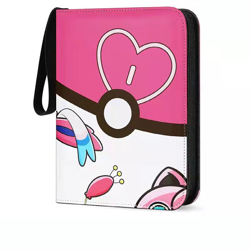 Pokémon Card Book Four Grid Pu Zipper Card Book Game Card Collection Bag Pokémon Card Book