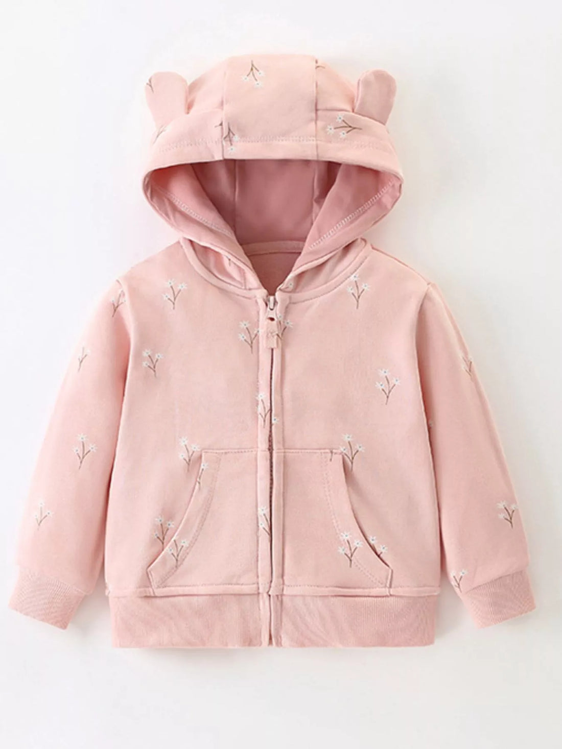 pink kids bear ear trendy boutique hoodie