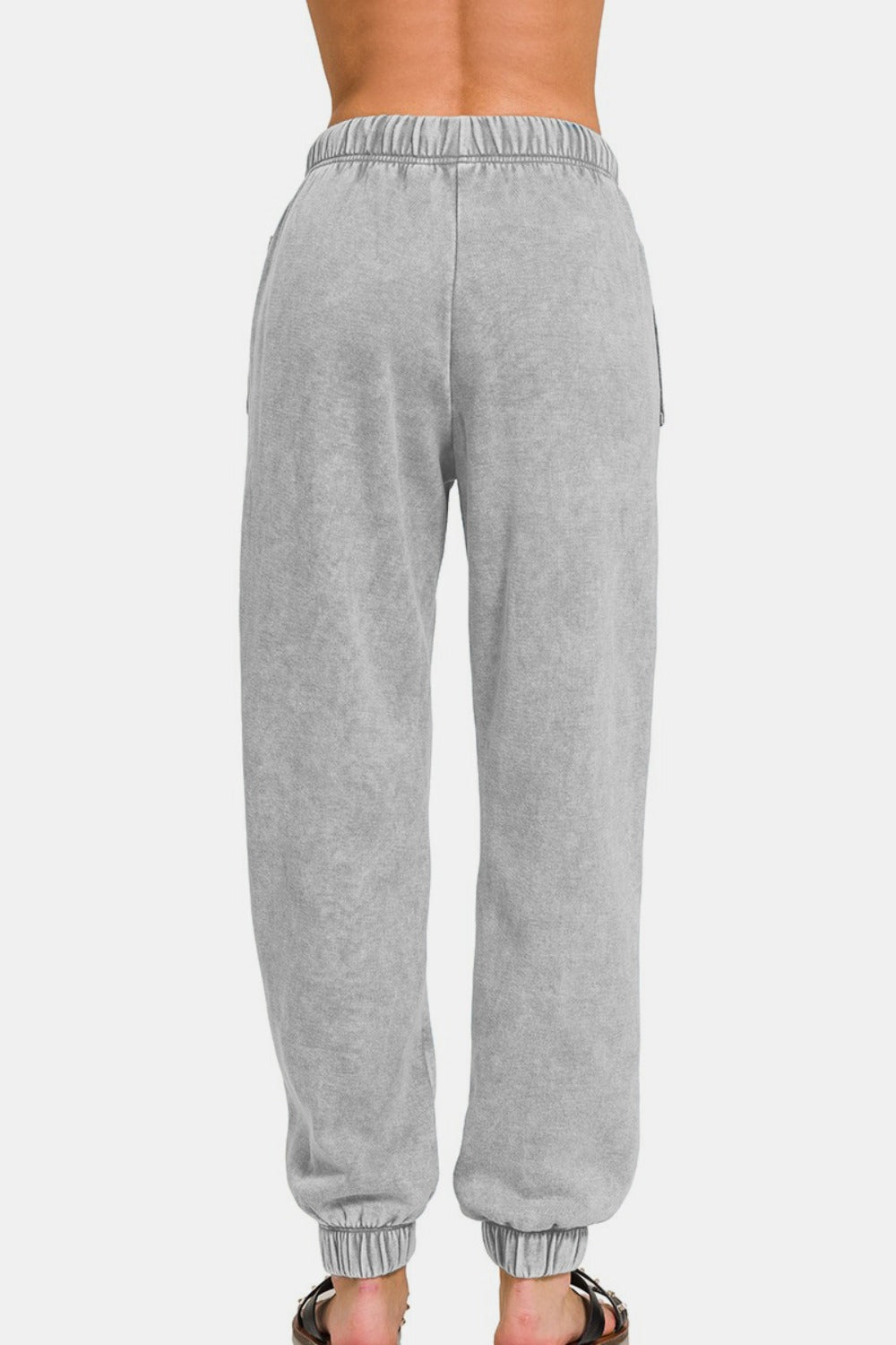 Zenana Full Size Acid Wash Fleece Drawstring Sweatpants with Pockets