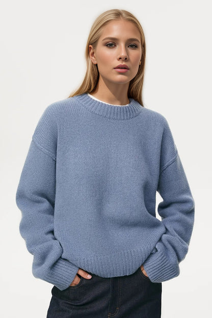 Basic Bae Round Neck Dropped Shoulder Sweater