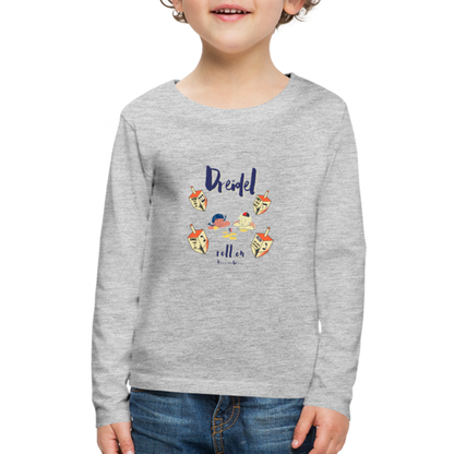 Dreidel Roll On Long Sleeve Tee - heather gray