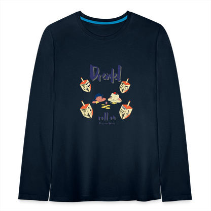 Dreidel Roll On Long Sleeve Tee - deep navy