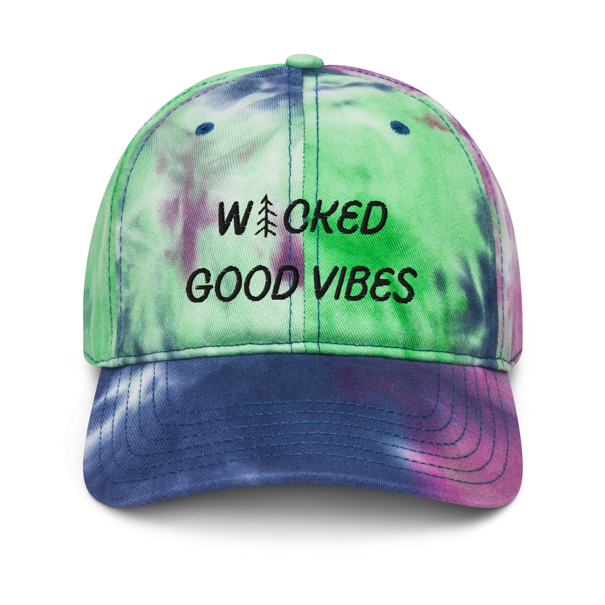 Wicked Good Vibes Tie dye hat (multiple color options)