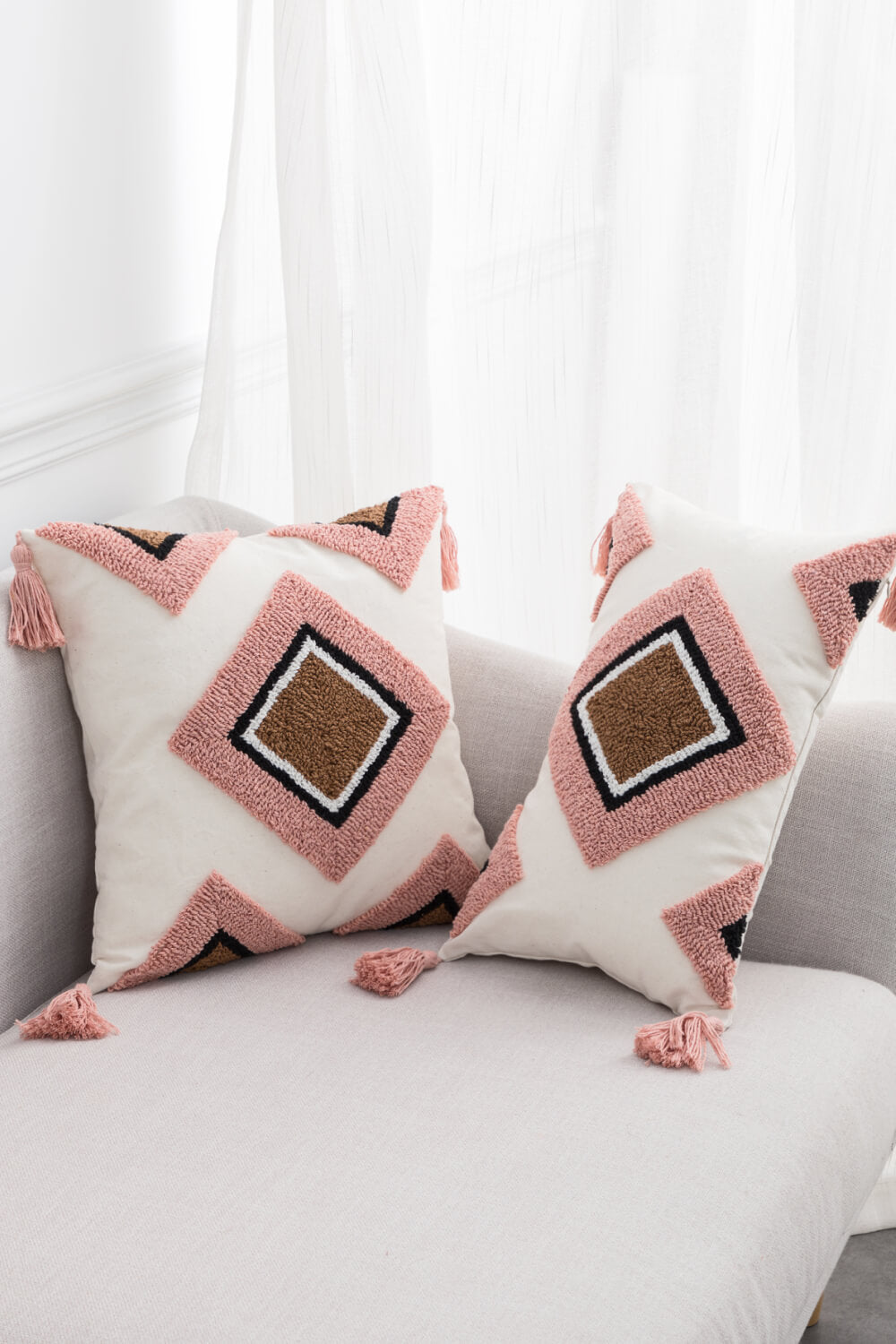 Geometric Graphic Tassel Pillow Cover *hot item* 4 Styles