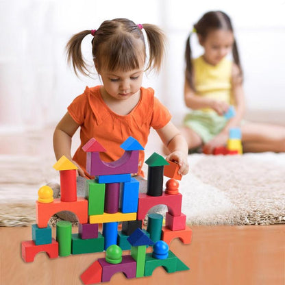 WOODEN RAINBOW BLOCKS -112 PCS BUILDING SET