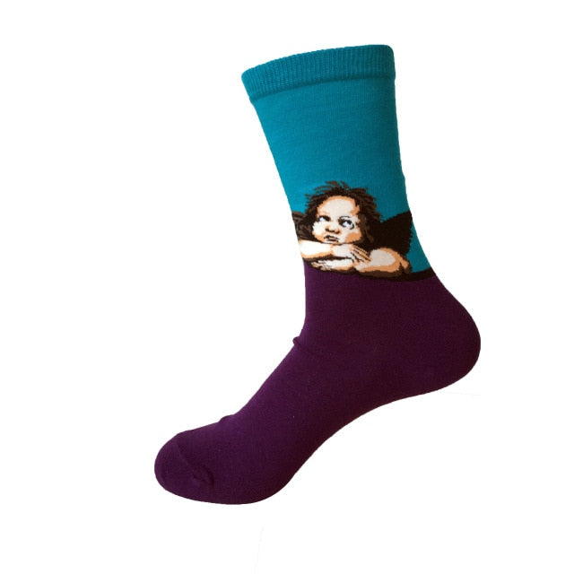 RETRO CLASSIC PAINTINGS NOVELTY SOCKS