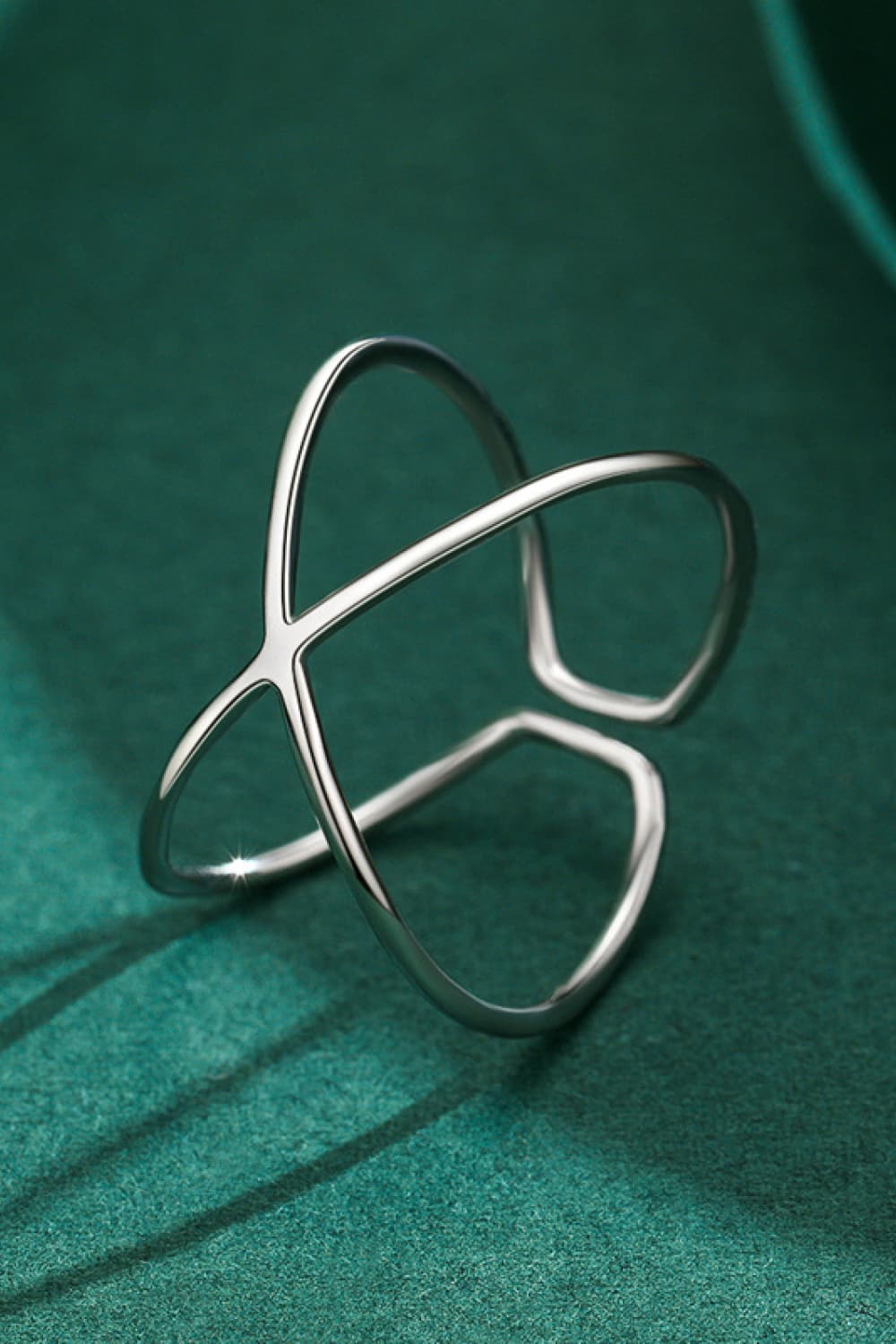 Crisscross Open Ring 925 Sterling Silver