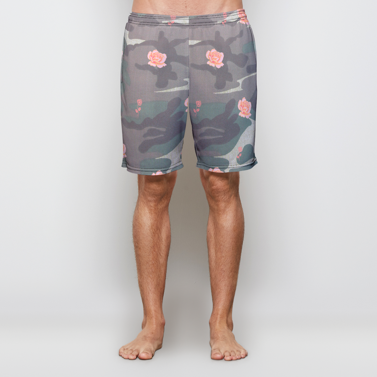 Camouflage and Roses Athletic Short