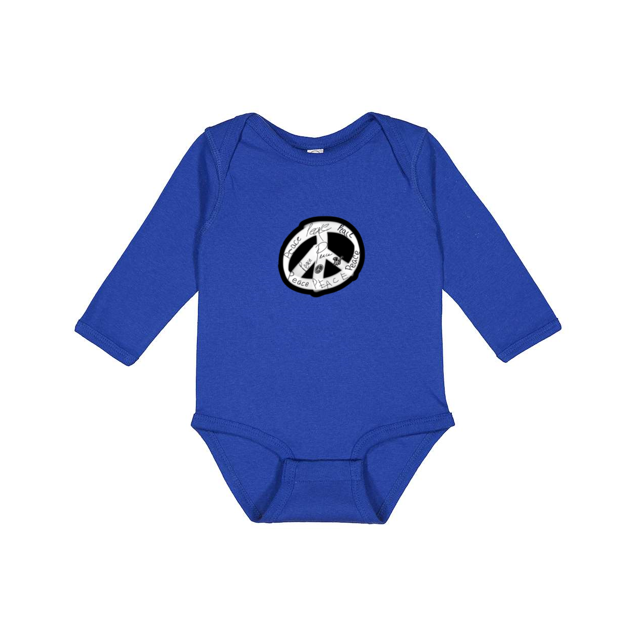 COMMUNITY PEACE ON INFANT LONG SLEEVE ONESIE