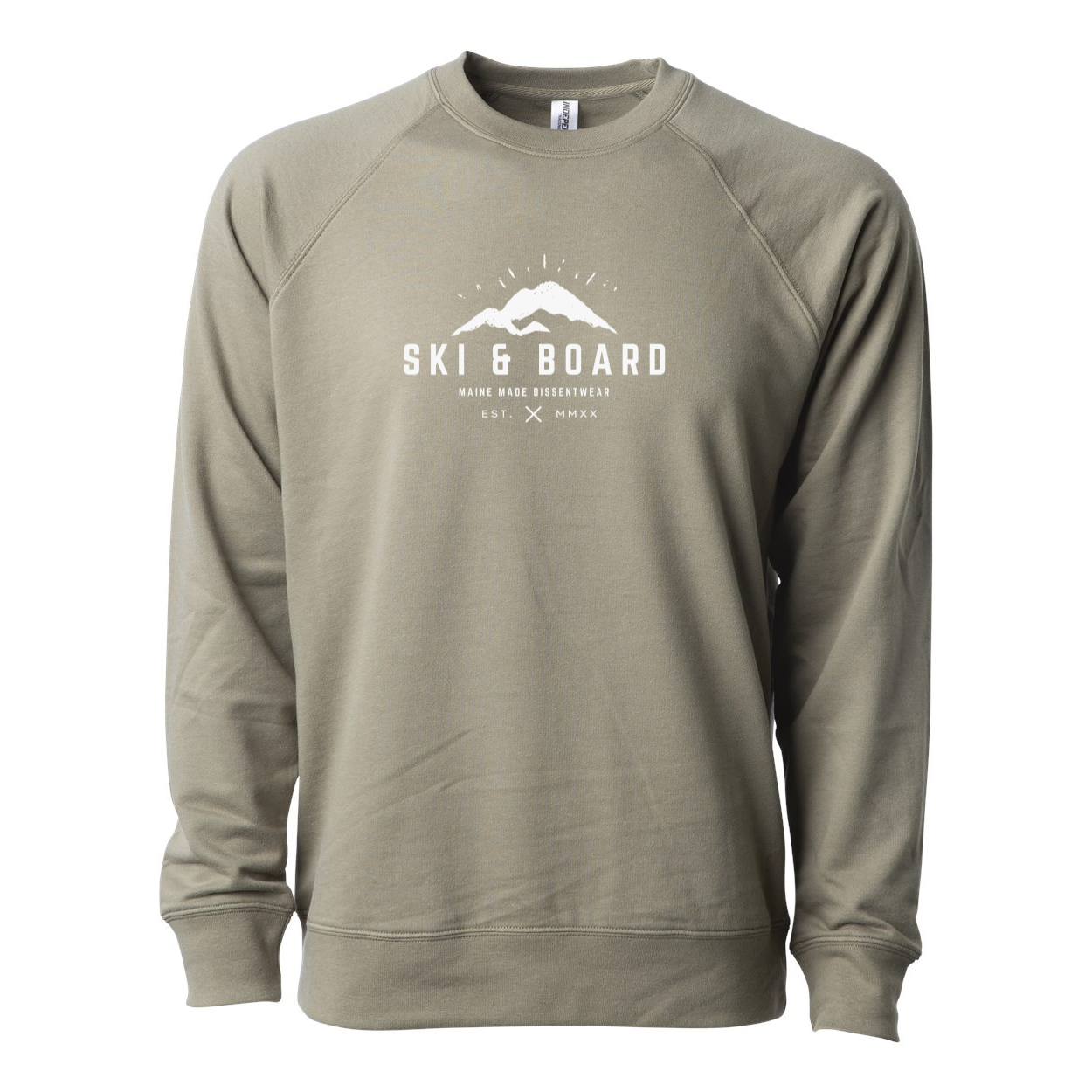 SKI &amp; BOARD LIGHT Lightweight Terry Crewneck white logo