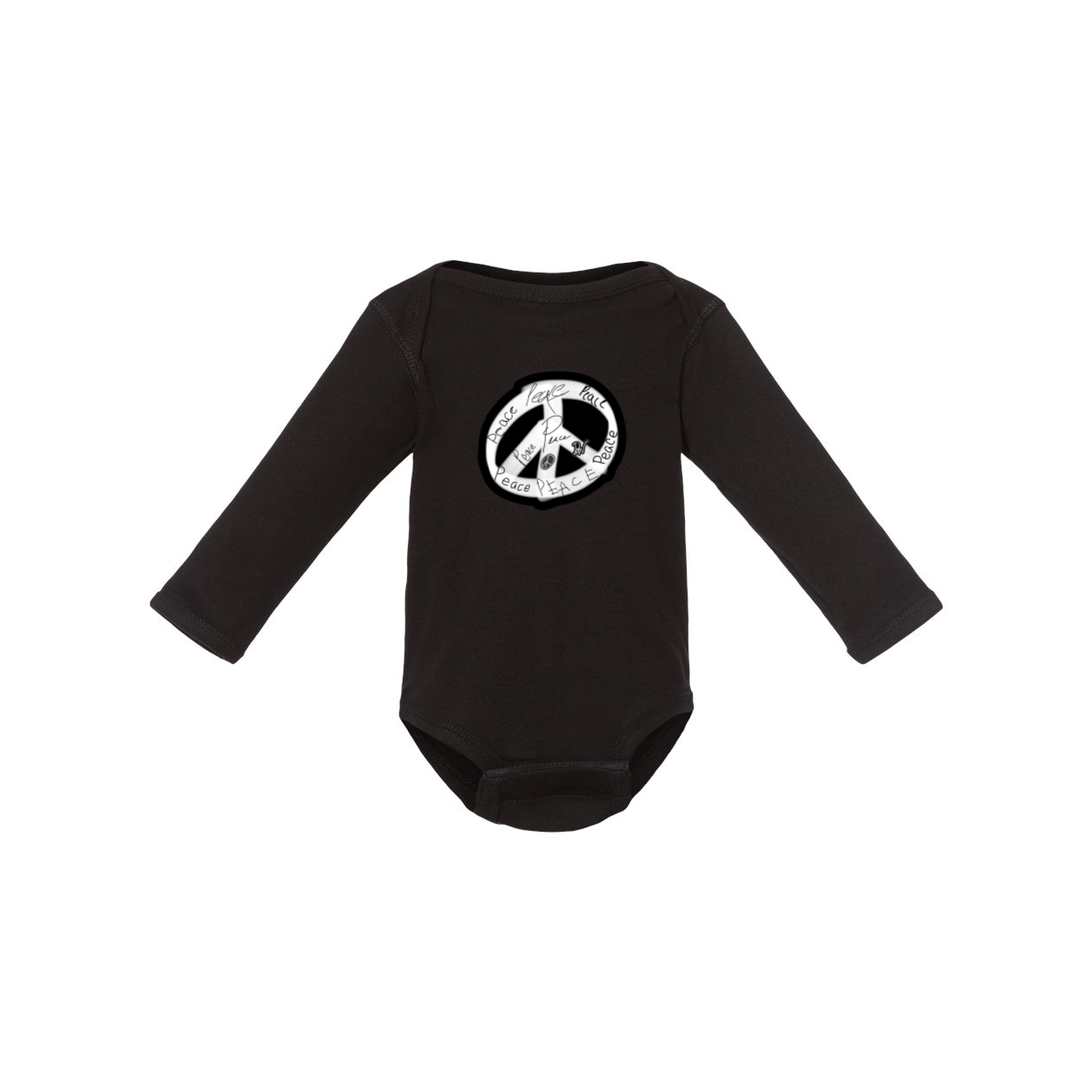 COMMUNITY PEACE ON INFANT LONG SLEEVE ONESIE