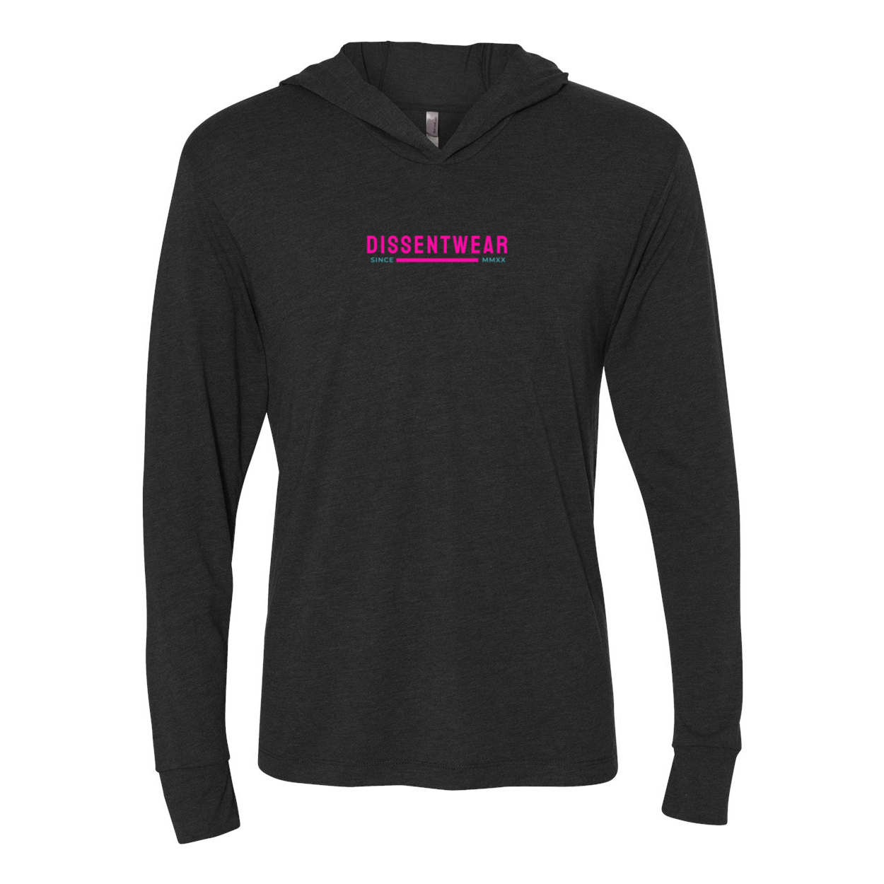 LIGHTWEIGHT HOODED TRI BLEND PINK LOGO TEE