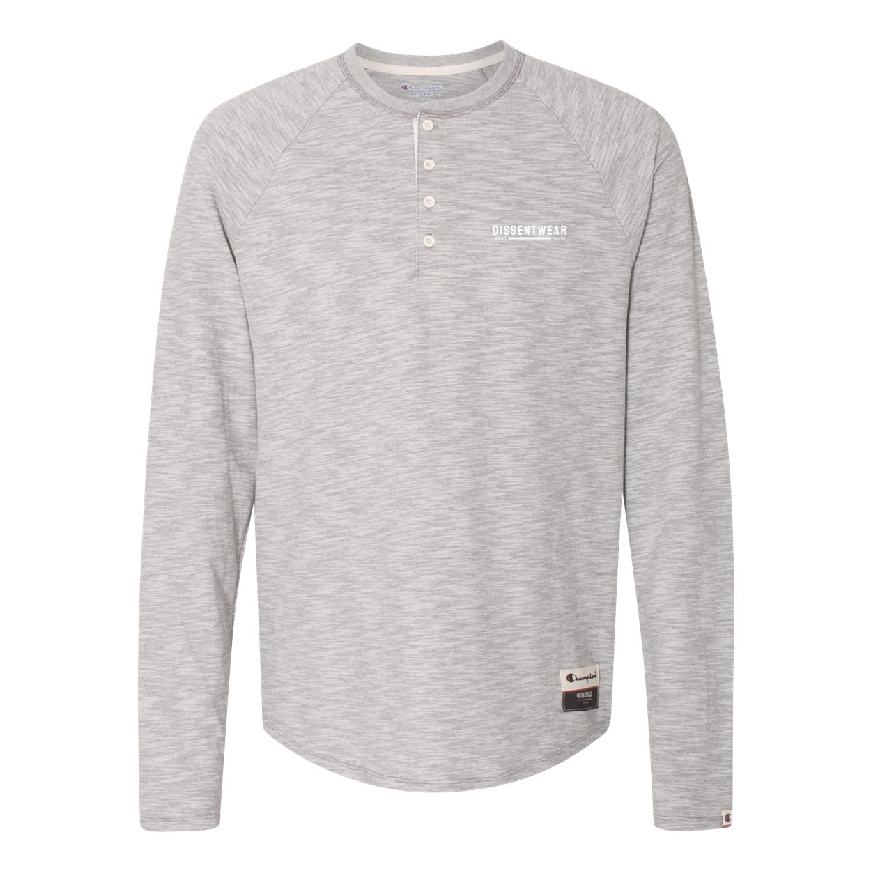 CHAMPION SLUB HENLEY with white tee logo