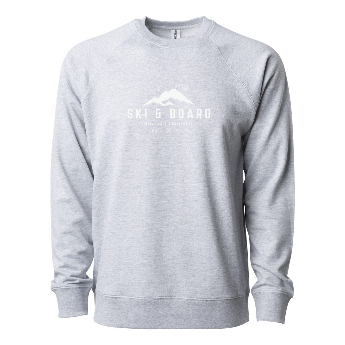 SKI &amp; BOARD LIGHT Lightweight Terry Crewneck white logo