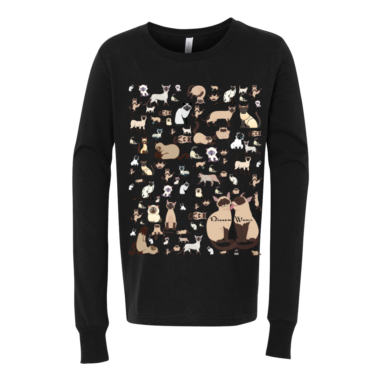 Siamese Cat Youth Jersey Long Sleeve Tee