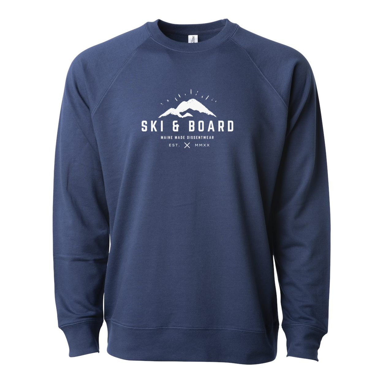 SKI &amp; BOARD LIGHT Lightweight Terry Crewneck white logo