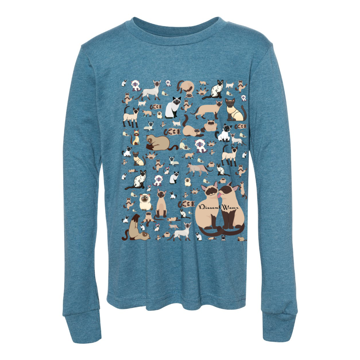 Siamese Cat Youth Jersey Long Sleeve Tee