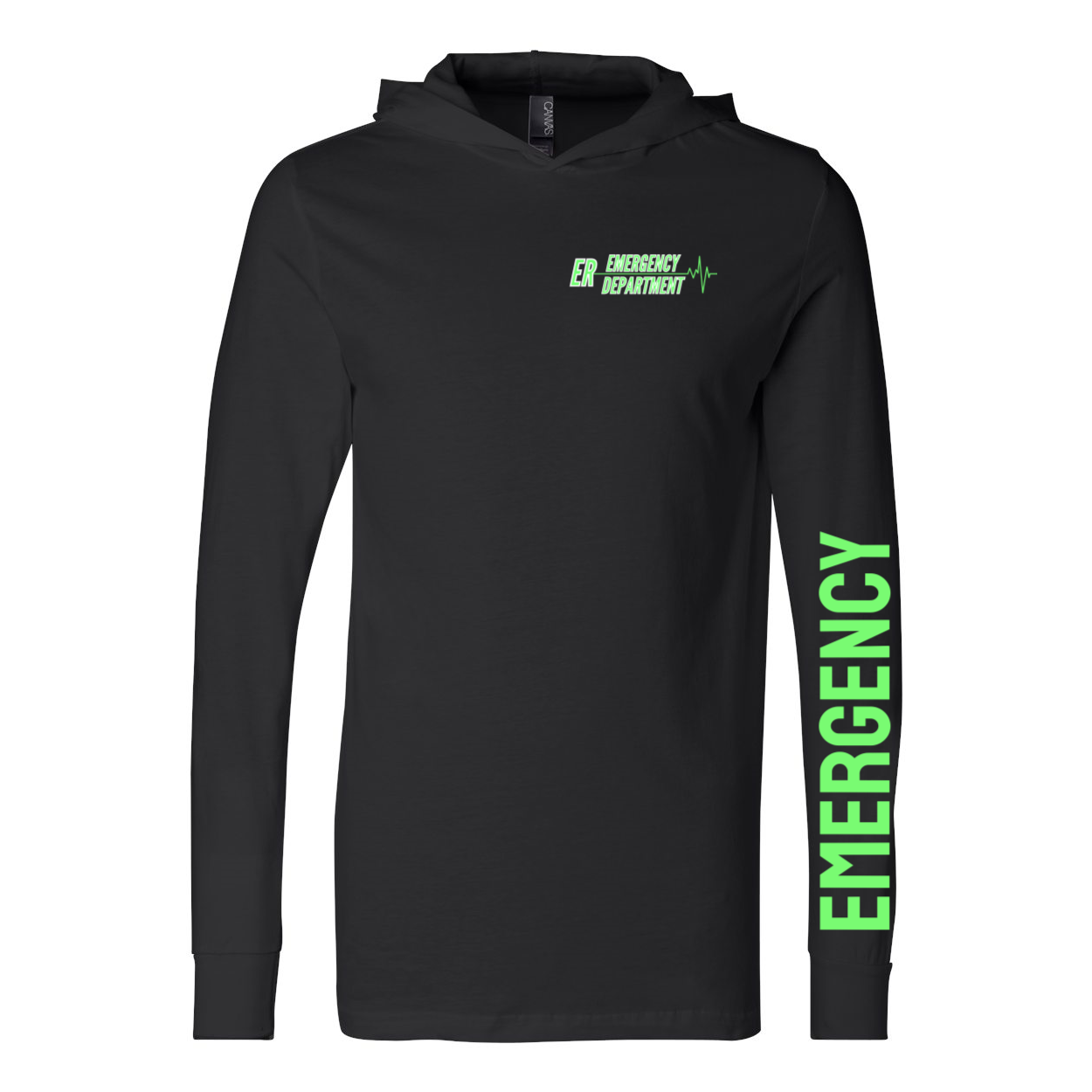 ER Unisex Long Sleeve Jersey Hooded Tee