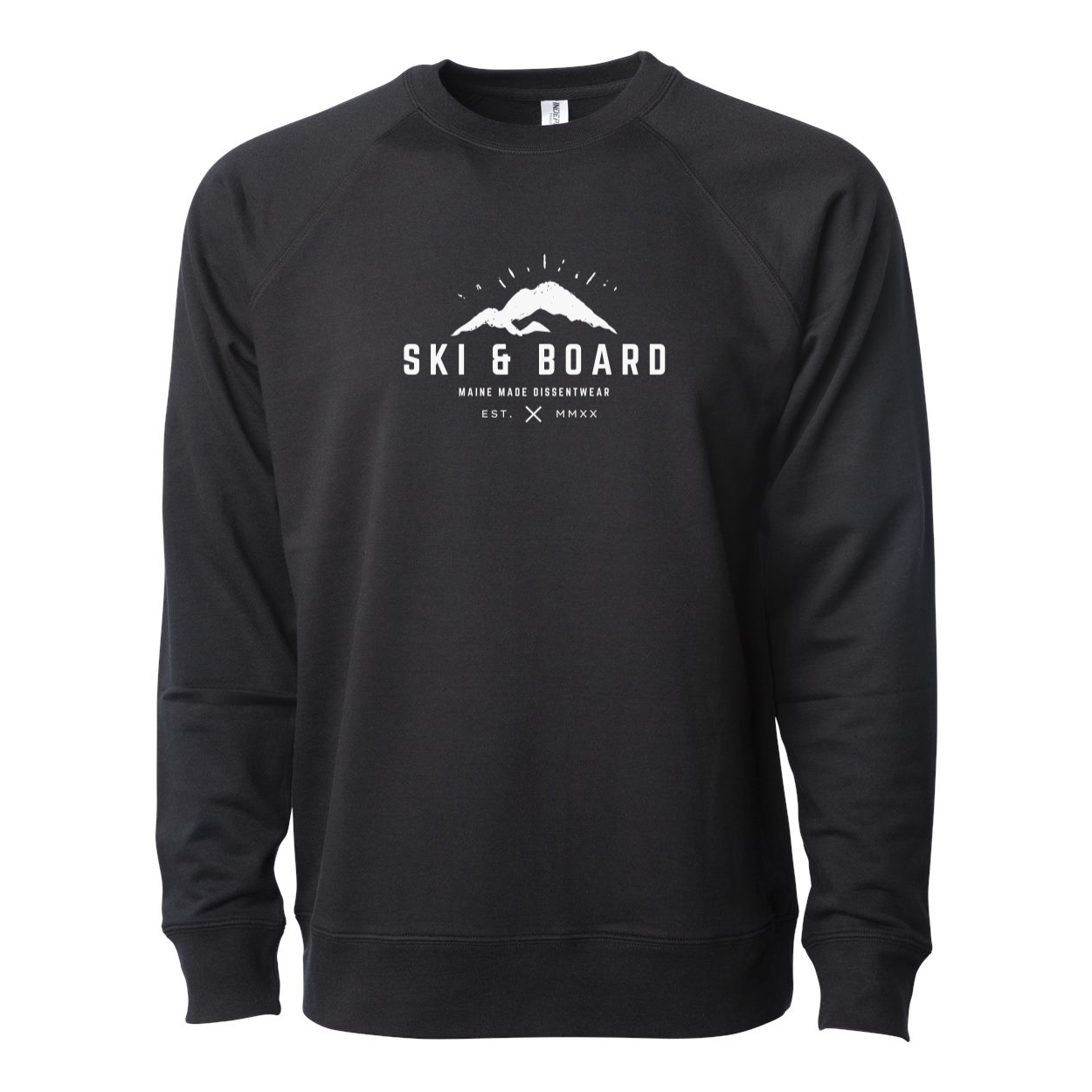 SKI &amp; BOARD LIGHT Lightweight Terry Crewneck white logo